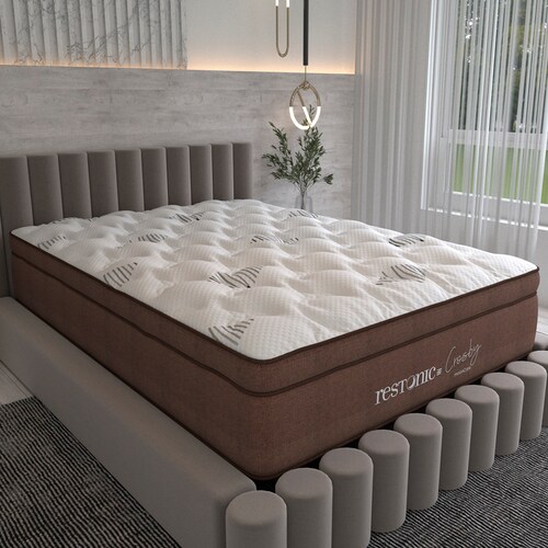 Colchón King Size Restonic Crosby Con Mega Colchoneta Para Descanso Premium.