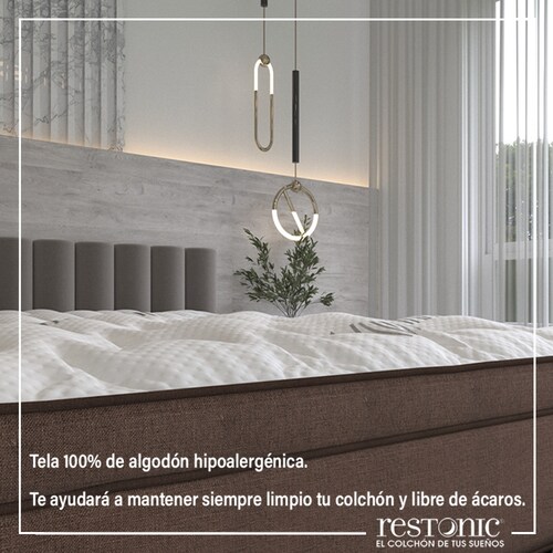 Colchón King Size Restonic Crosby Con Mega Colchoneta Para Descanso Premium.