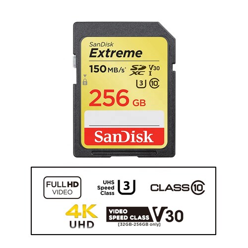 Tarjeta de memoria SanDisk SD SDSDXV5-256G-GNCIN Extreme 256GB