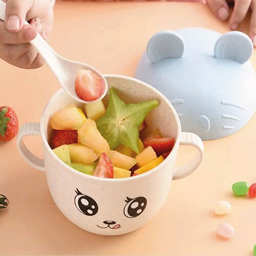 Tupper Tazon Infantil Con Orejas Ecologico Lunch Infantil Bambú