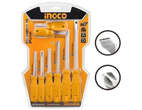 INGCO Kit Set Juego Destornilladores 6 Piezas