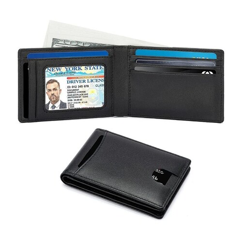 Cartera Hombre Rfid Minimalista Con Espacio Para Billetes negra