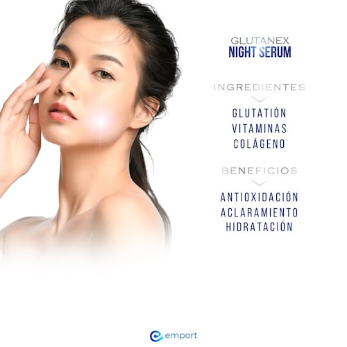 Glutanex Night Serum Suero Facial De Noche Glutatión Colágeno Vitaminas Antioxidante