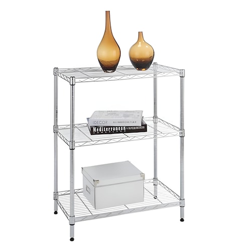 Estante De 3 Repisas Metal 77.4 X 60.1 X 34.7 Plata
