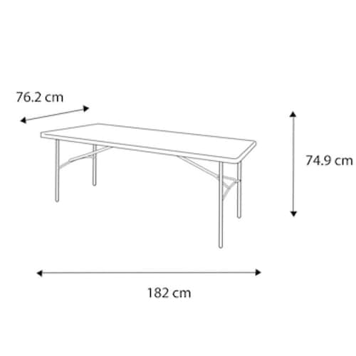 Mesa Rectangular Tipo Maleta 1.8 M X 76.2 Cm X 74.9 Cm Beige De Plástico y Estructura De Acero
