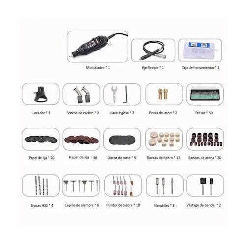 Mini Taladro Mototool Goxawee Con 140 Accesorio Para Dremmel
