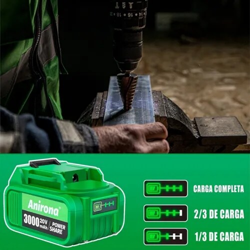 Taladro Rotomartillo 1/2'' Con 2baterías 3.0ah Anirona.
