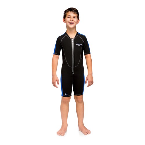 Traje Corto CRESSI LIDO Jr Neopreno 2 mm Infantil de 7 a 15 años para Natación y Snorkeling Color Negro/Azul