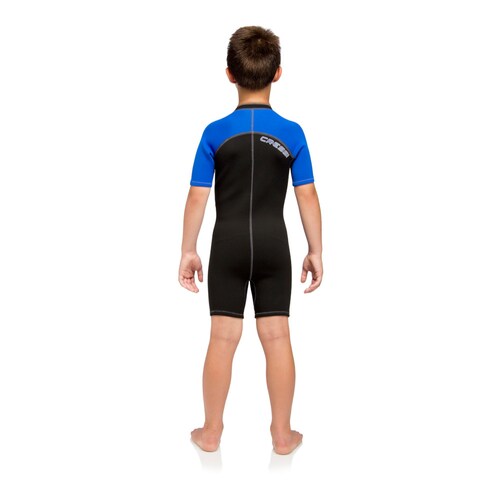 Traje Corto CRESSI LIDO Jr Neopreno 2 mm Infantil de 7 a 15 años para Natación y Snorkeling Color Negro/Azul