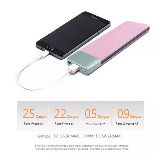 Power Bank Batería Portátil 6000mah Colores Pila