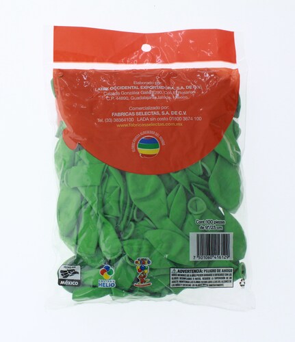 Globos Payaso Bolsa de 100 Pz Color Verde Limon