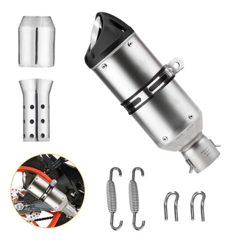 Escape Silenciador Para Moto Universal Plata 35-51mm