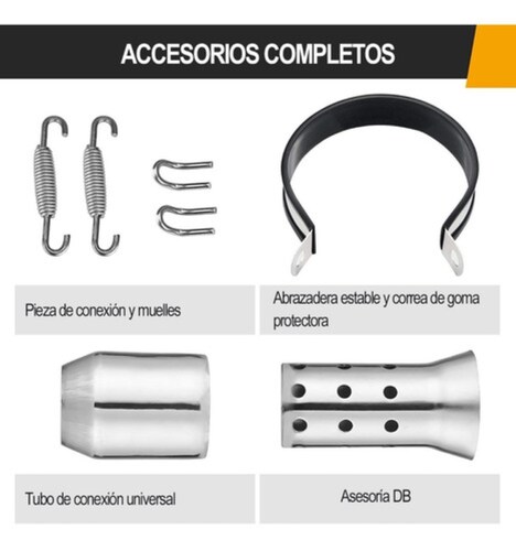 Escape Silenciador Para Moto Universal Plata 35-51mm