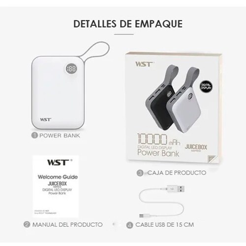 Power Bank Batería Portátil 10000mah Carga Rápida Pila