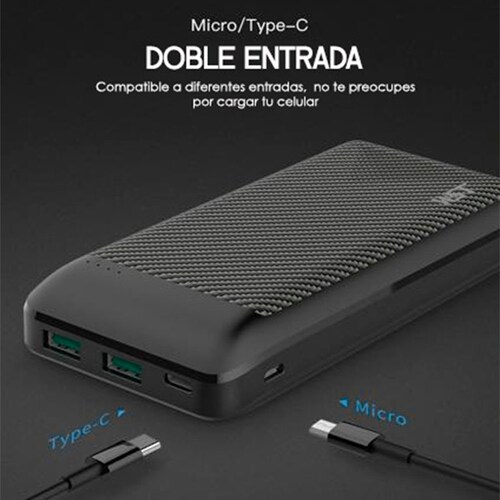 Power Bank Batería Portátil 20000mah Carga Rápida