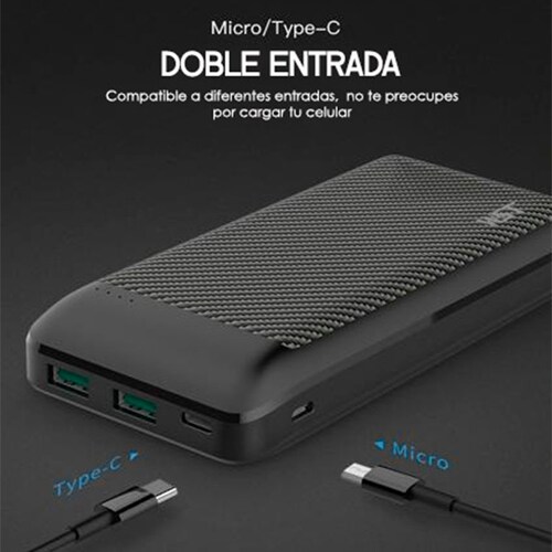 20000Mah Cargador Portatil Bateria Externa Para Cargar Celular Universal  Black