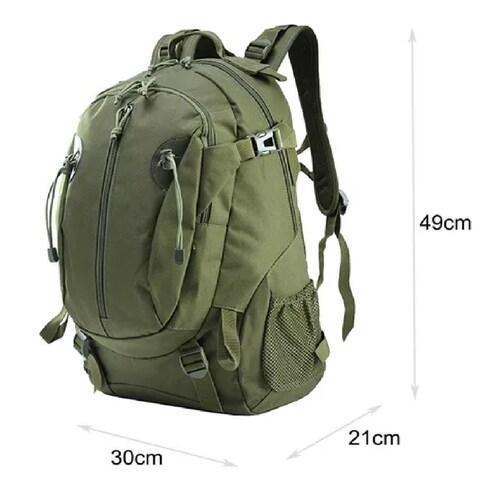  Mochila De Nylon De 30 Litros Senderismo Campamento Verde Militar.