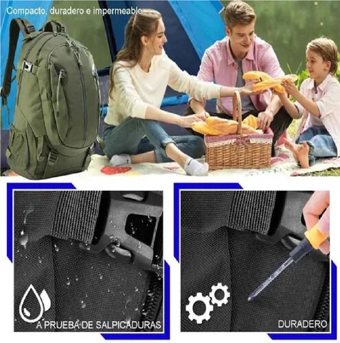  Mochila De Nylon De 30 Litros Senderismo Campamento Verde Militar.