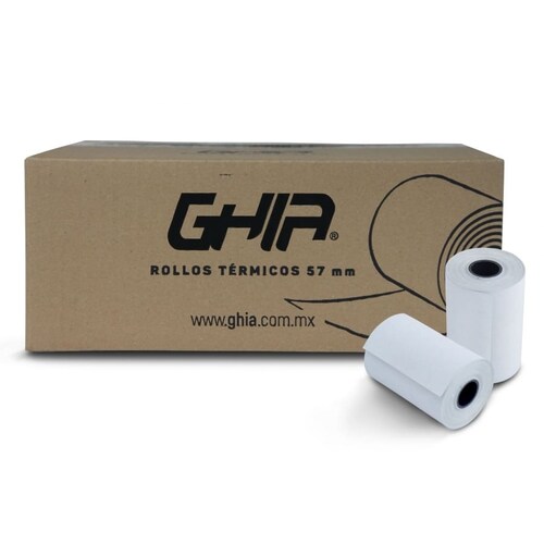 Rollo de Papel Térmico, Ghia CTG574N, de 57X40 mm, con 50 Piezas