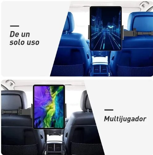 Soporte Tablet Coche Ajustable Para Reposacabezas
