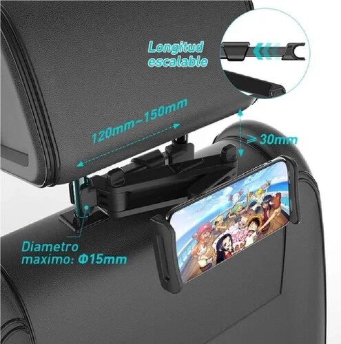 Soporte Tablet Coche Ajustable Para Reposacabezas