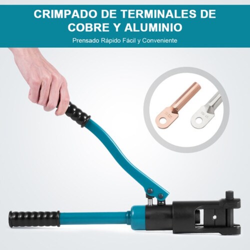 Ponchadora Hidráulica Kit De Herramientas Multiusos Negra con Azul