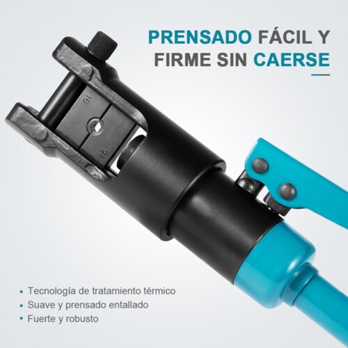 Ponchadora Hidráulica Kit De Herramientas Multiusos Negra con Azul