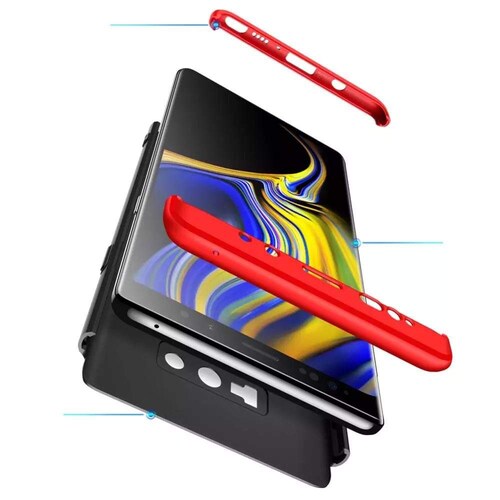 Protector de lujo fino Samsung Galaxy Note 8 NEGRO CON ROJO