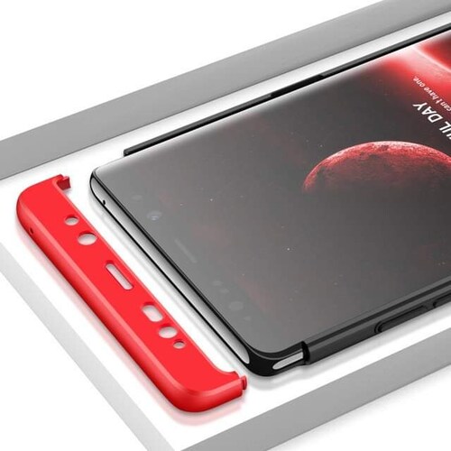 Protector de lujo fino Samsung Galaxy Note 8 NEGRO CON ROJO