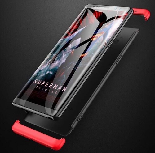 Protector de lujo fino Samsung Galaxy Note 8 NEGRO CON ROJO