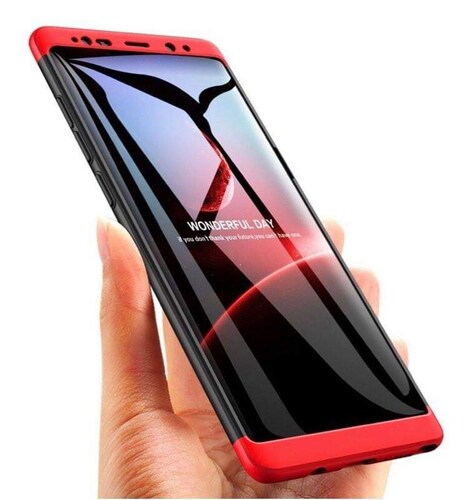 Protector de lujo fino Samsung Galaxy Note 8 NEGRO CON ROJO