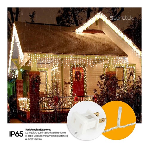 Serie Navideña Cascada Led 10 mts 500 Luces Navidad - Blanco Calido