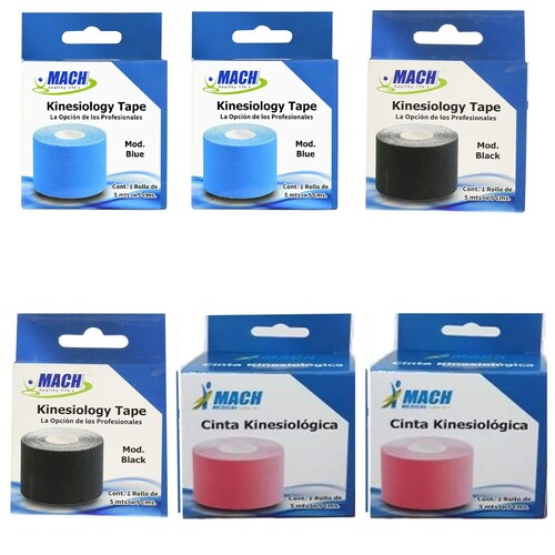 6 Cintas Kinesiológicas Mach Vendaje Neuromuscular Rollo