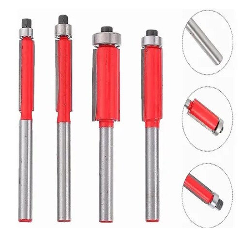 Juego De 4 Piezas Brocas Rectas Con Balero Para Router