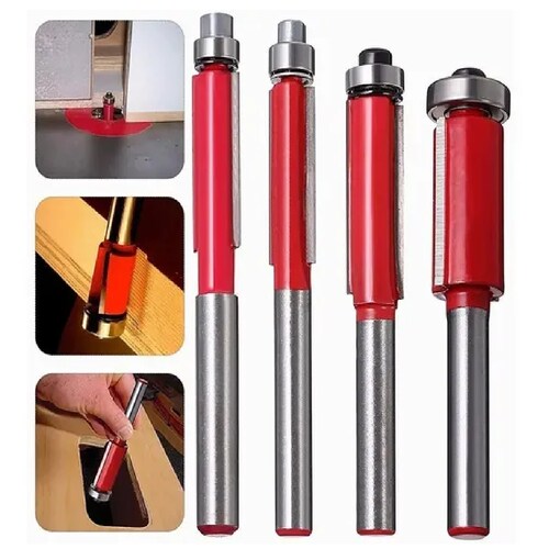 Juego De 4 Piezas Brocas Rectas Con Balero Para Router