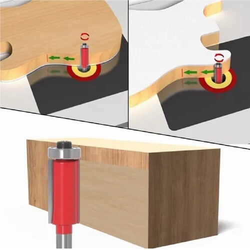 Juego De 4 Piezas Brocas Rectas Con Balero Para Router