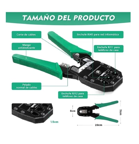 Kit Pinzas Ponchadoras Rj45 Sacabocados