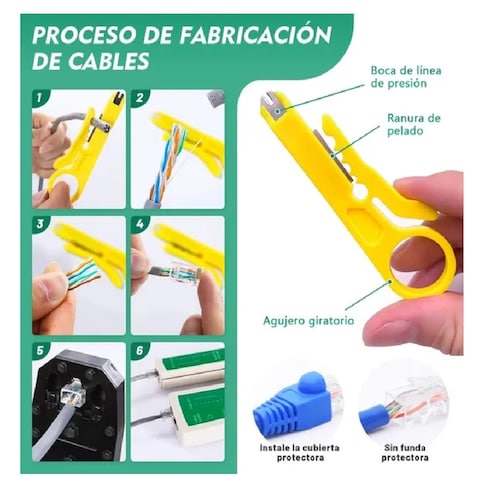Kit Pinzas Ponchadoras Rj45 Sacabocados