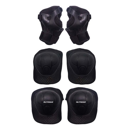 Set Niño/a Infantil Rodilleras Coderas Muñequeras Bicicleta Patin Patineta Negro