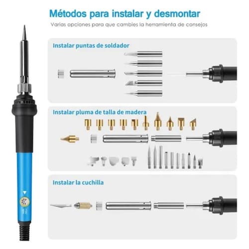  Pirograbador Pirografo Para Madera Electrico Kit Cuero  Plastico-Soldadura Y Mas : Arte y Manualidades