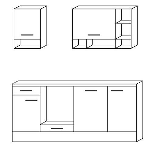 Set De Muebles Modulares Para Cocina Hilde Grafit 2.20 metros