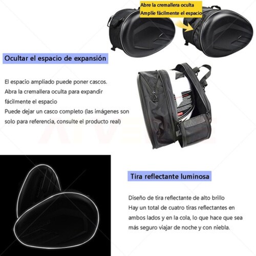 Alforjas Laterales Motocicleta Universal Impermeable Negras