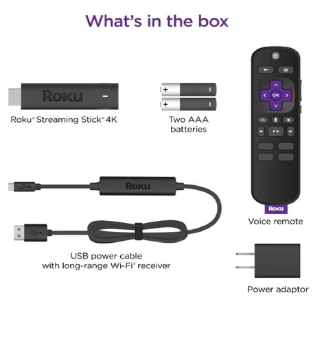 Roku Streaming Stick 4k 3820 - Negro - 1 Gb - De Voz