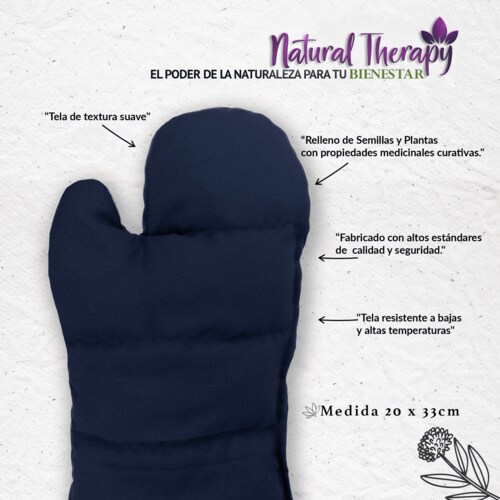 Natural Therapy-Guante Largo Terapéutico. Rellenos de Semillas y Mezcla de Plantas Medicinales Curativas.  Relajación y Alivio para tus Manos de Inmediato! Ideal para malestar de articulaciones de manos, dedos o muñeca.