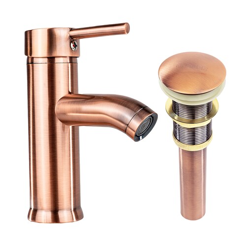 Mezcladora Monomando Para Lavabo Incluye Contra Canasta Pop up Color Cobre.