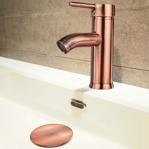 Mezcladora Monomando Para Lavabo Incluye Contra Canasta Pop up Color Cobre.