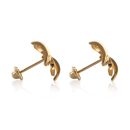 Aretes de oro 14k Mujer Broquel Caramelo con oro amarillo