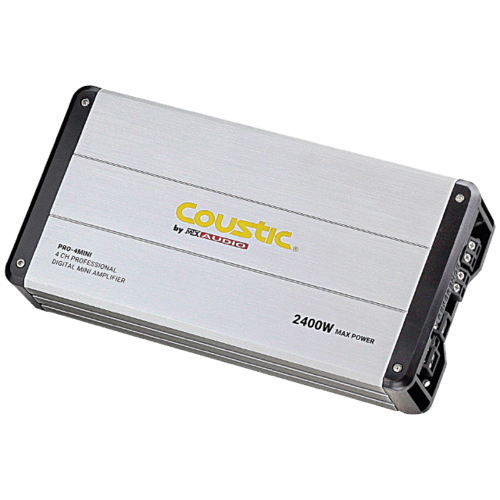 Mini Amplificador Digital 4 Canales Coustic PRO-4MINI 2400 Watts Clase AB 4 Ohms 