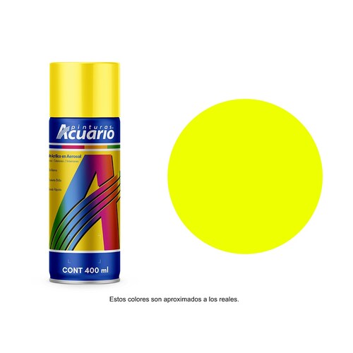 Pintura en Aerosol Acuario Color Amarillo Fluorescente 400 Ml AA75505