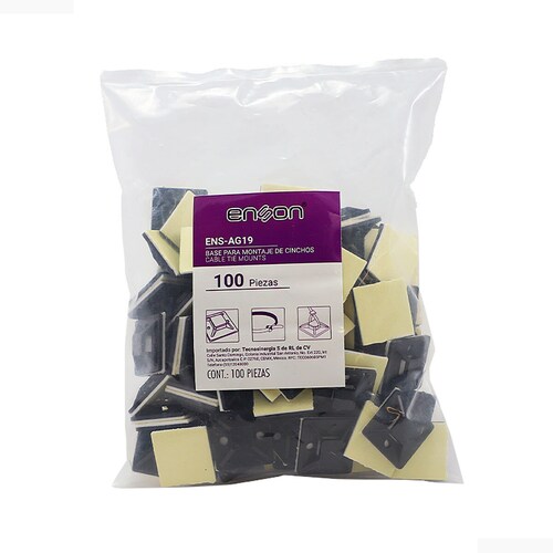 Base Porta Cincho Adherible 25mm 100piezas Ens-ag19 Enson